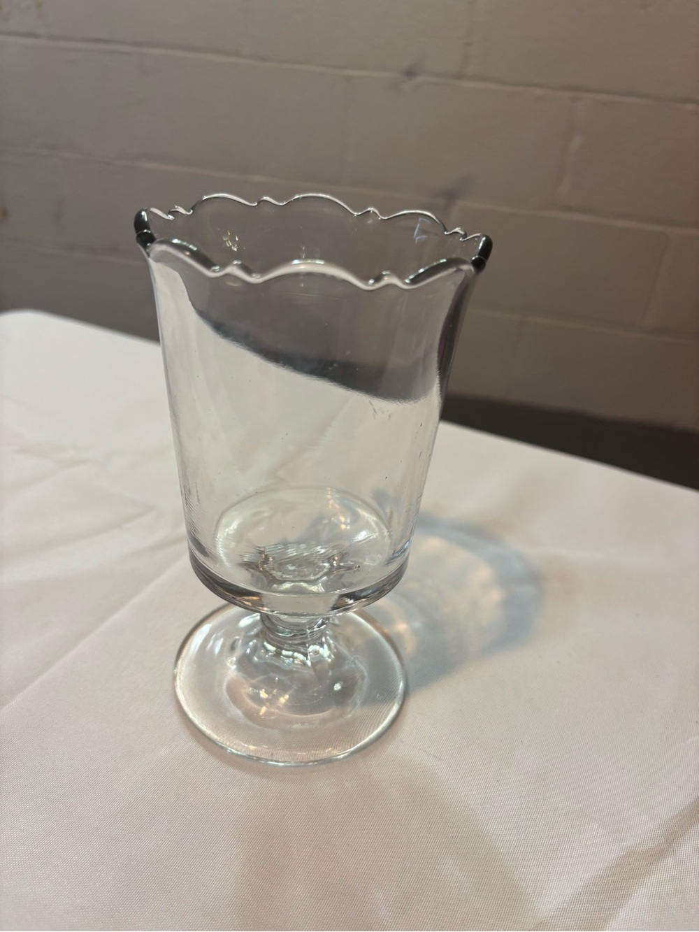 Clear Scalloped Glass Pedestal Vase - Home Accents
